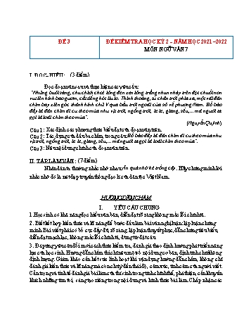 Tổng hợp 10 đề kiểm tra học kỳ 2 năm học 2021-2022 môn Ngữ Văn Lớp 7 - Đề số 3 (Có đáp án)