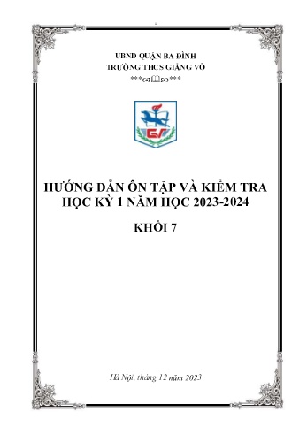 Đề cương ôn tập và kiểm tra học kỳ I môn Toán Lớp 7 - Năm học 2023-2024 - Trường THCS Giảng Võ